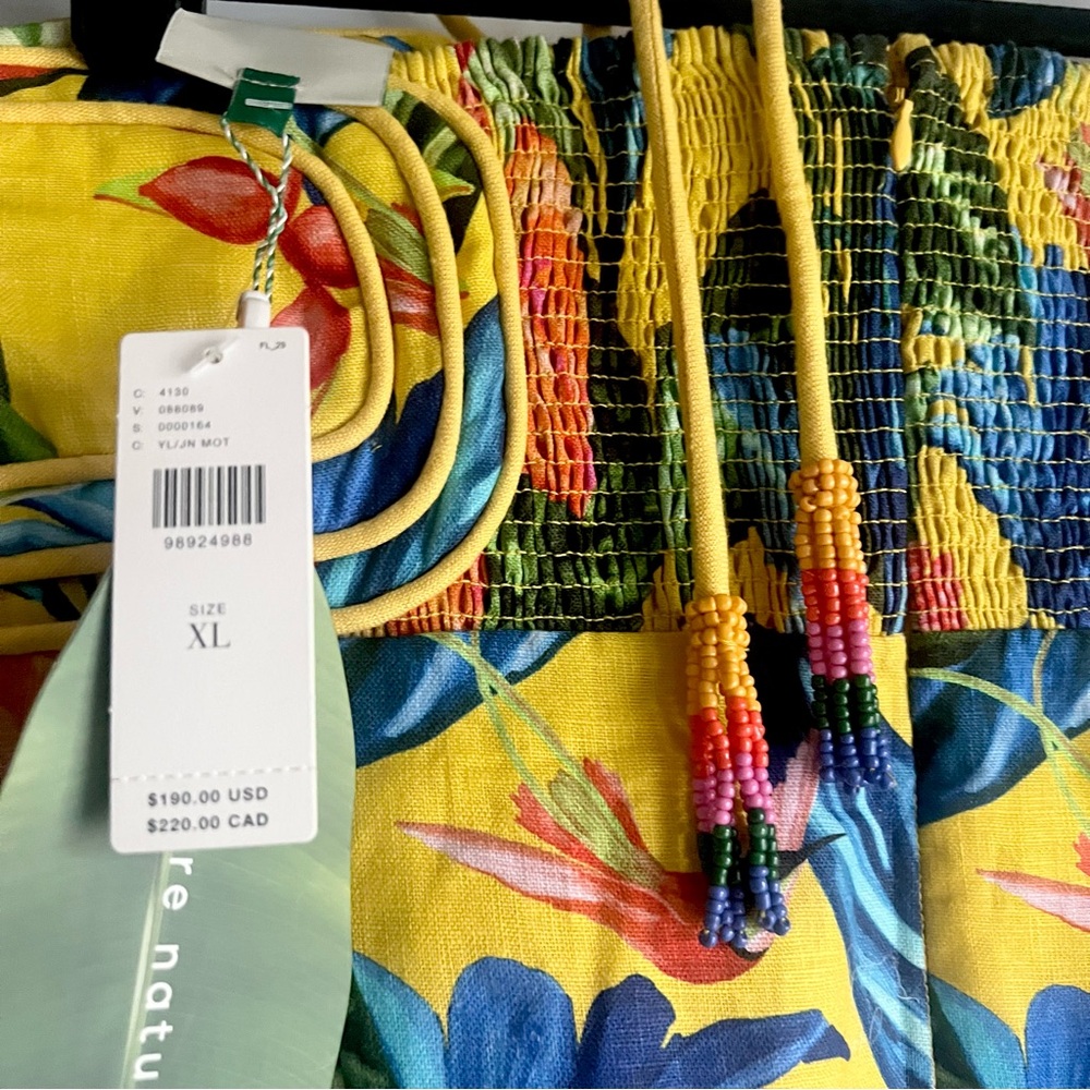FARM Rio Bright Nature Linen Halter Mini Dress Size XL NWT - Picture 14 of 16